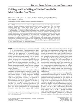 Folding and Unfolding of Helix-Turn-Helix Motifs in the Gas Phase