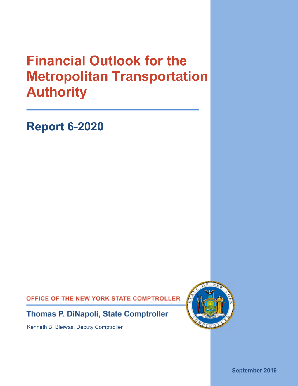 Financial Outlook for the Metropolitan Transportation Authority