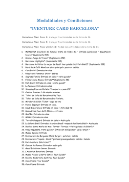 Iventure Card Barcelona”