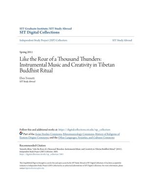 Instrumental Music and Creativity in Tibetan Buddhist Ritual Eben Yonnetti SIT Study Abroad