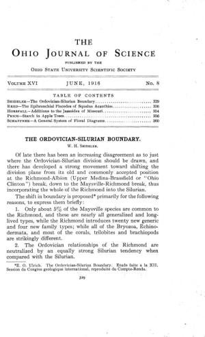 The Ordovician-Silurian Boundary