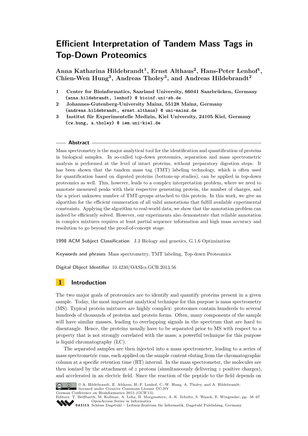 Efficient Interpretation of Tandem Mass Tags in Top-Down Proteomics