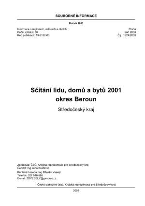 Sčítání Lidu, Domů a Bytů 2001 Okres Beroun
