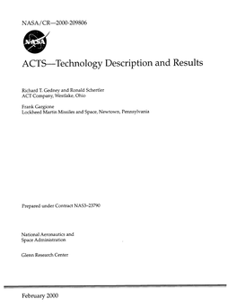 ACTS Technology Description and Results