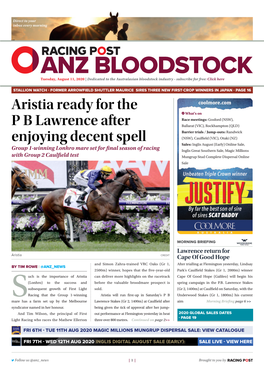 Aristia Ready for the P B Lawrence After Enjoying Decent Spell | 2 | Tuesday, August 11, 2020