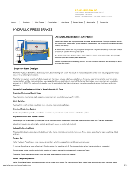 Hydraulic Press Brakes