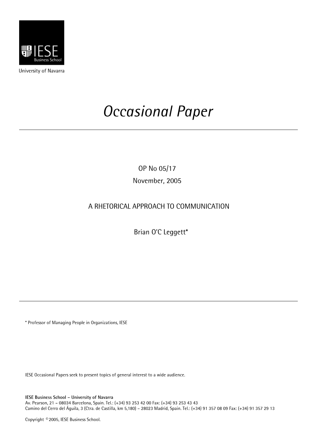 Occasional Paper
