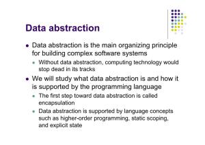 Encapsulation and Data Abstraction