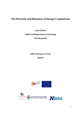 The Diversity and Dilemmas of Europe's Capitalisms