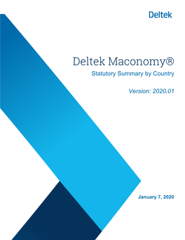 Deltek Maconomy Statutory Summary