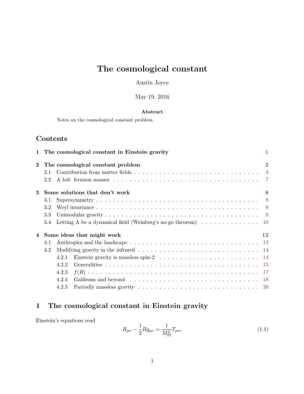 Cosmological Constant Problem