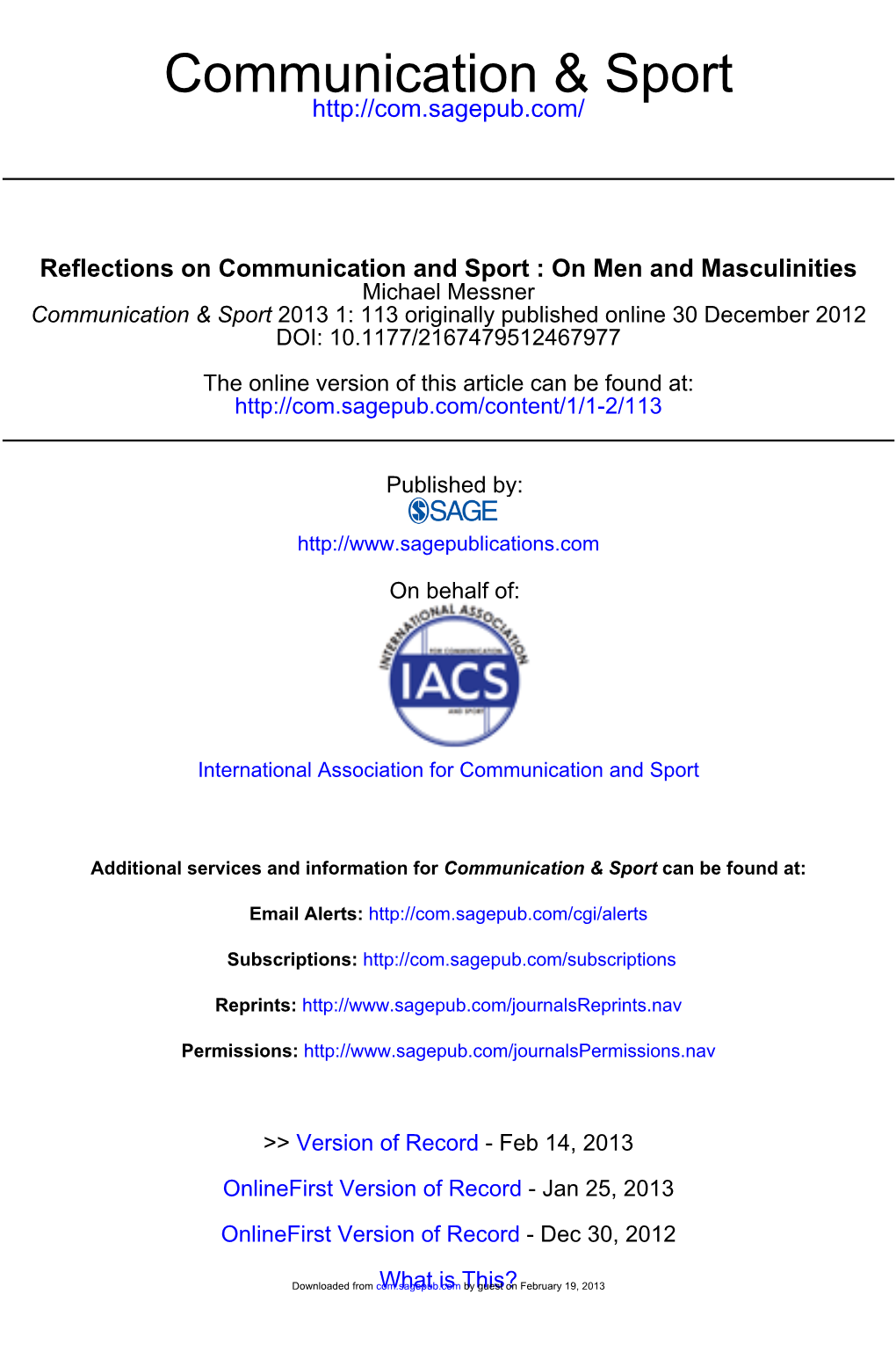 Communication & Sport