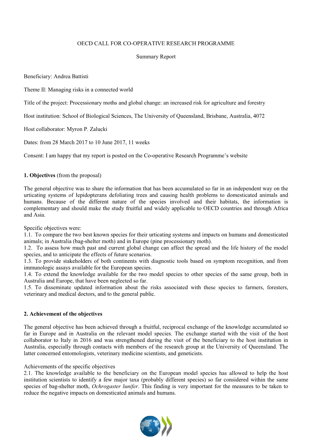 Processionary Moths and Global Change: an Increased Risk for Agriculture and Forestry