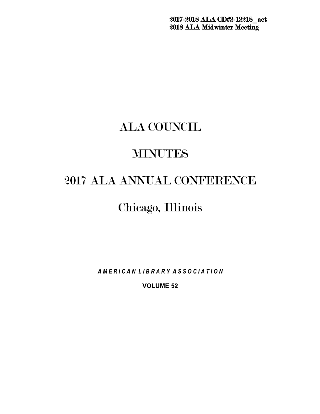 ALA Council Minutes from the 2017 Annual Conference