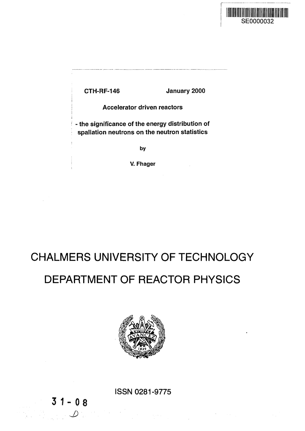 Chalmers University of Technology Department Of