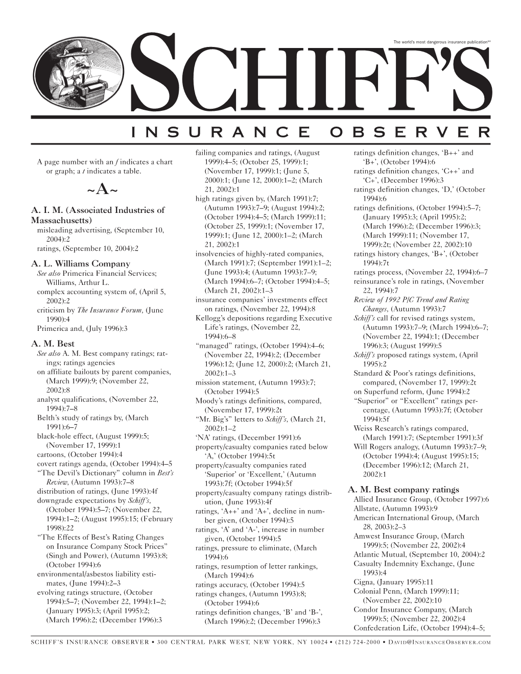 Download the Schiff's Insurance Observer Index