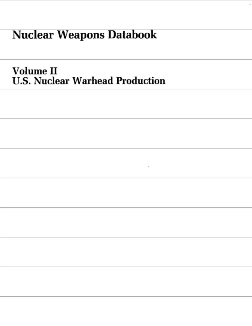 Nuclear Weapons Databook