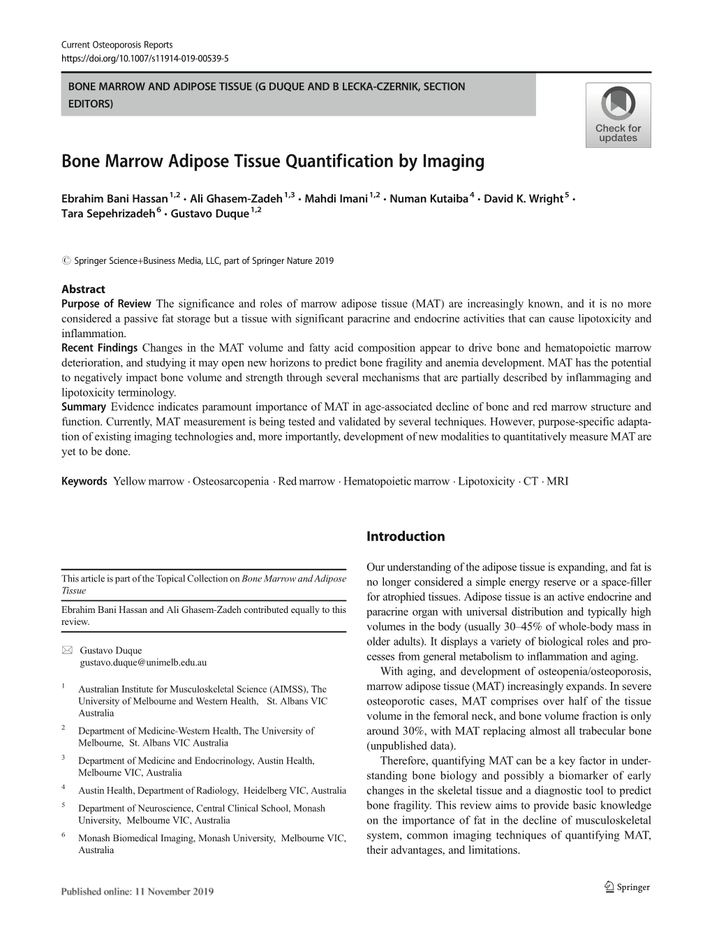 Bone Marrow Adipose Tissue Quantification by Imaging