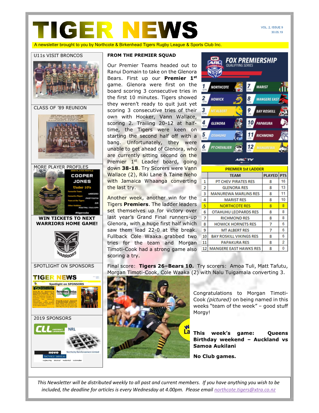 This Newsletter Will Be Distributed Weekly to All Past and Current Members