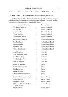 Parliamentary Elections Act (Chapter 218)