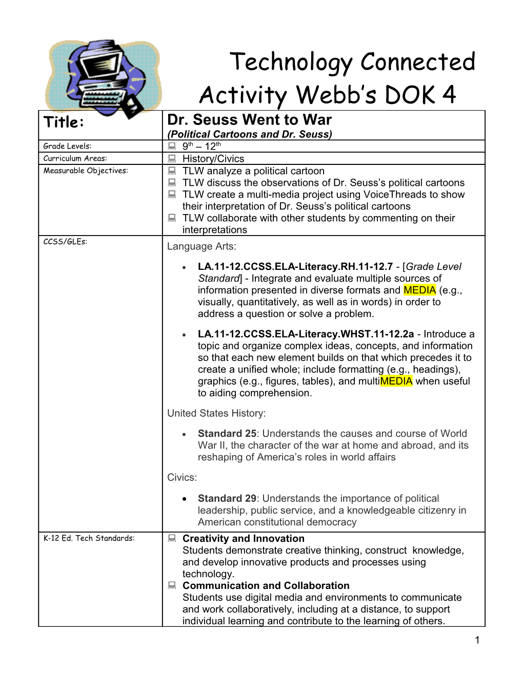 Technology-Connected Lesson Plan s2