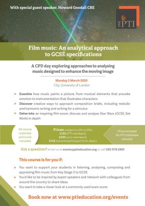 Film Music: an Analytical Approach to GCSE Specifications