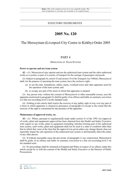 The Merseytram (Liverpool City Centre to Kirkby) Order 2005