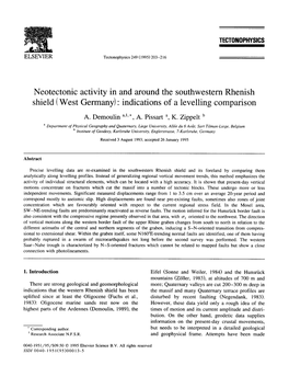 Neotectonic Activity in and Around the Southwestern Rhenish Shield (West Germany)" Indications of a Levelling Comparison