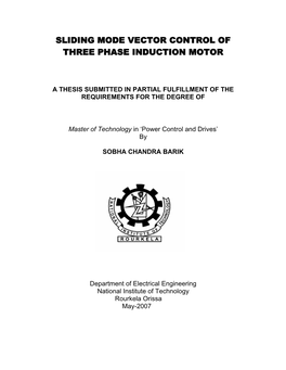 Sliding Mode Vector Control of Three Phase Induction Motor