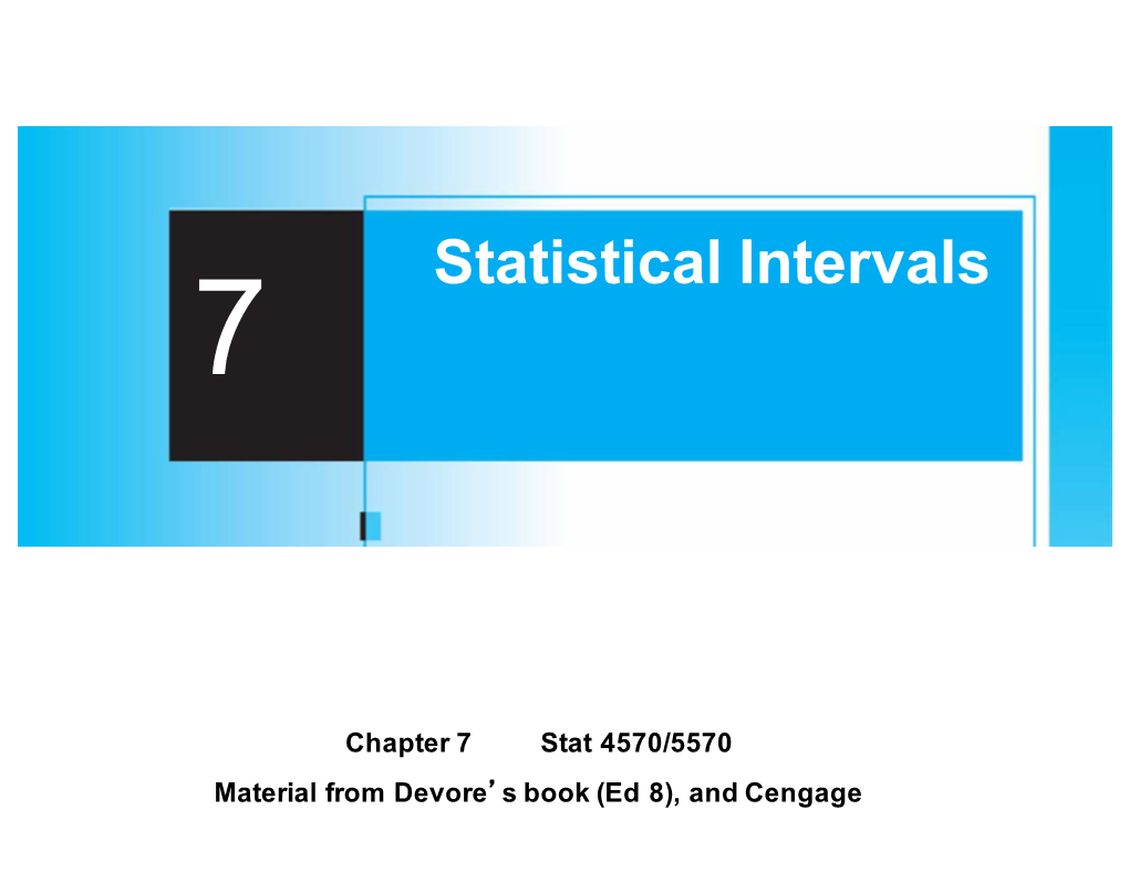 Statistical Intervals 7