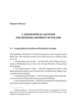 1. Geographical Location and Regional Diversity of Poland