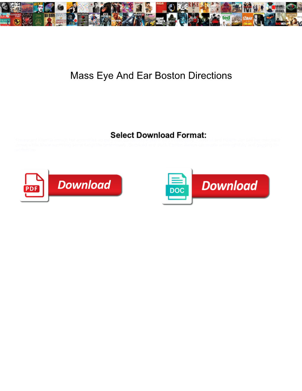 Mass Eye and Ear Boston Directions
