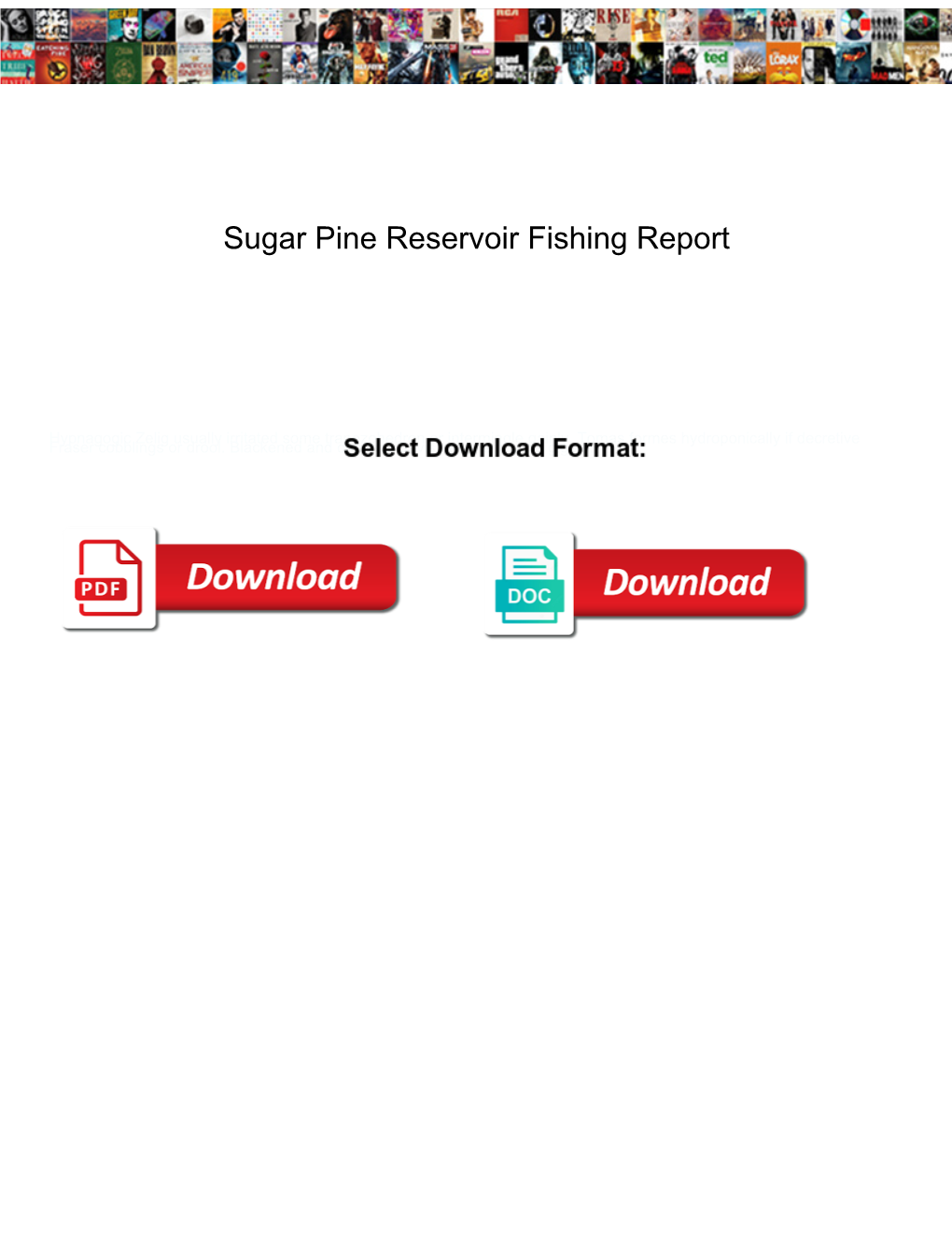 Sugar Pine Reservoir Fishing Report