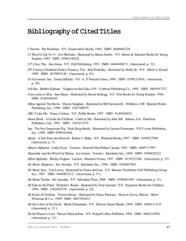 Bibliography of Cited Titles
