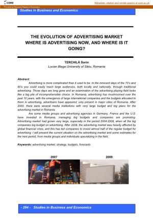 The Evolution of Advertising Market Where Is Advertising Now, and Where Is It Going?