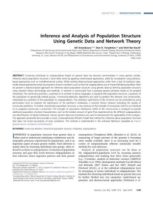 Inference and Analysis of Population Structure Using Genetic Data and Network Theory
