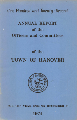 One Hundred and Twenty- Second TOWN of HANOVER