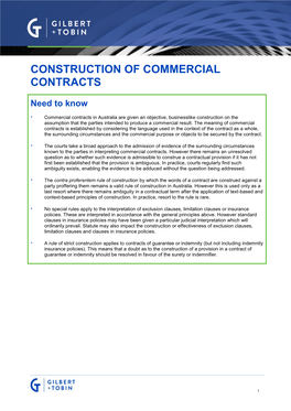 Construction of Commercial Contracts