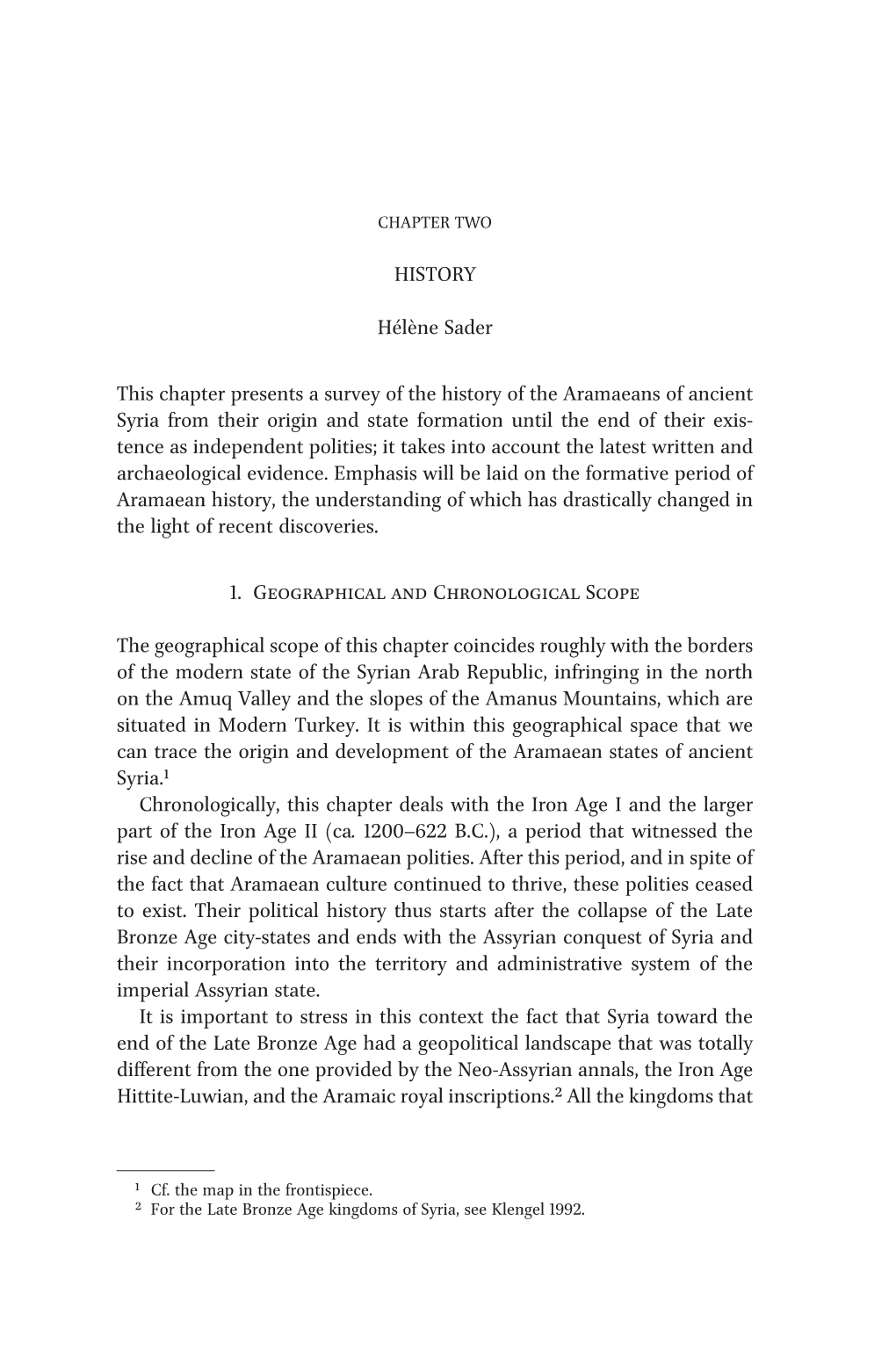 History Hélène Sader This Chapter Presents a Survey of the History Of