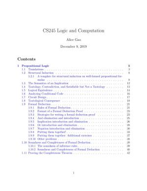 CS245 Logic and Computation