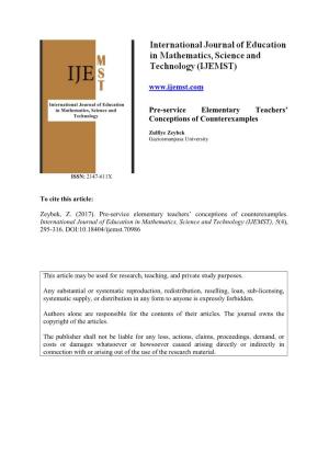 Pre-Service Elementary Teachers' Conceptions of Counterexamples