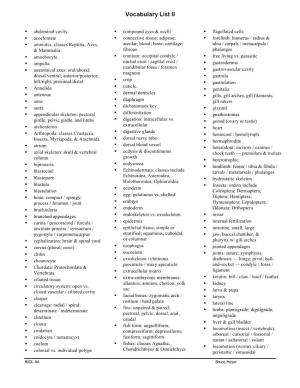 Vocabulary List II