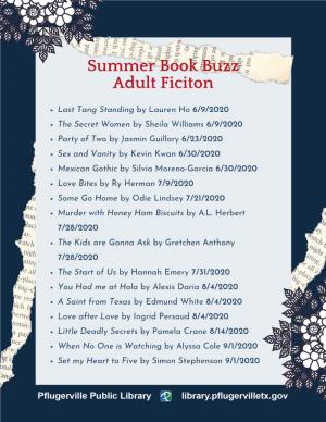 Summer Book Buzz Booklists