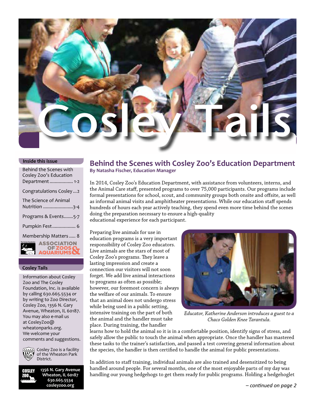Behind the Scenes with Cosley Zoo's Education Department
