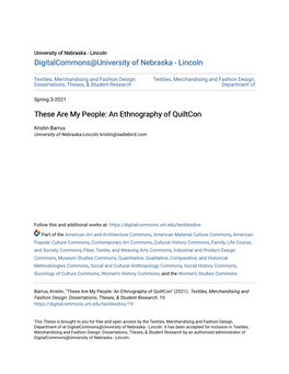 These Are My People: an Ethnography of Quiltcon