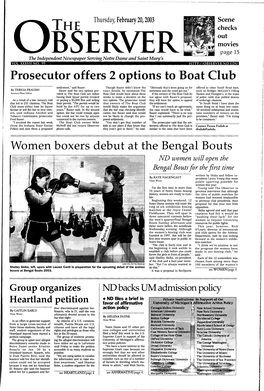 THE Prosecutor Offers 2 Options to Boat Club
