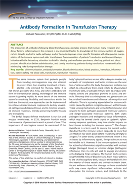 Antibody Formation in Transfusion Therapy
