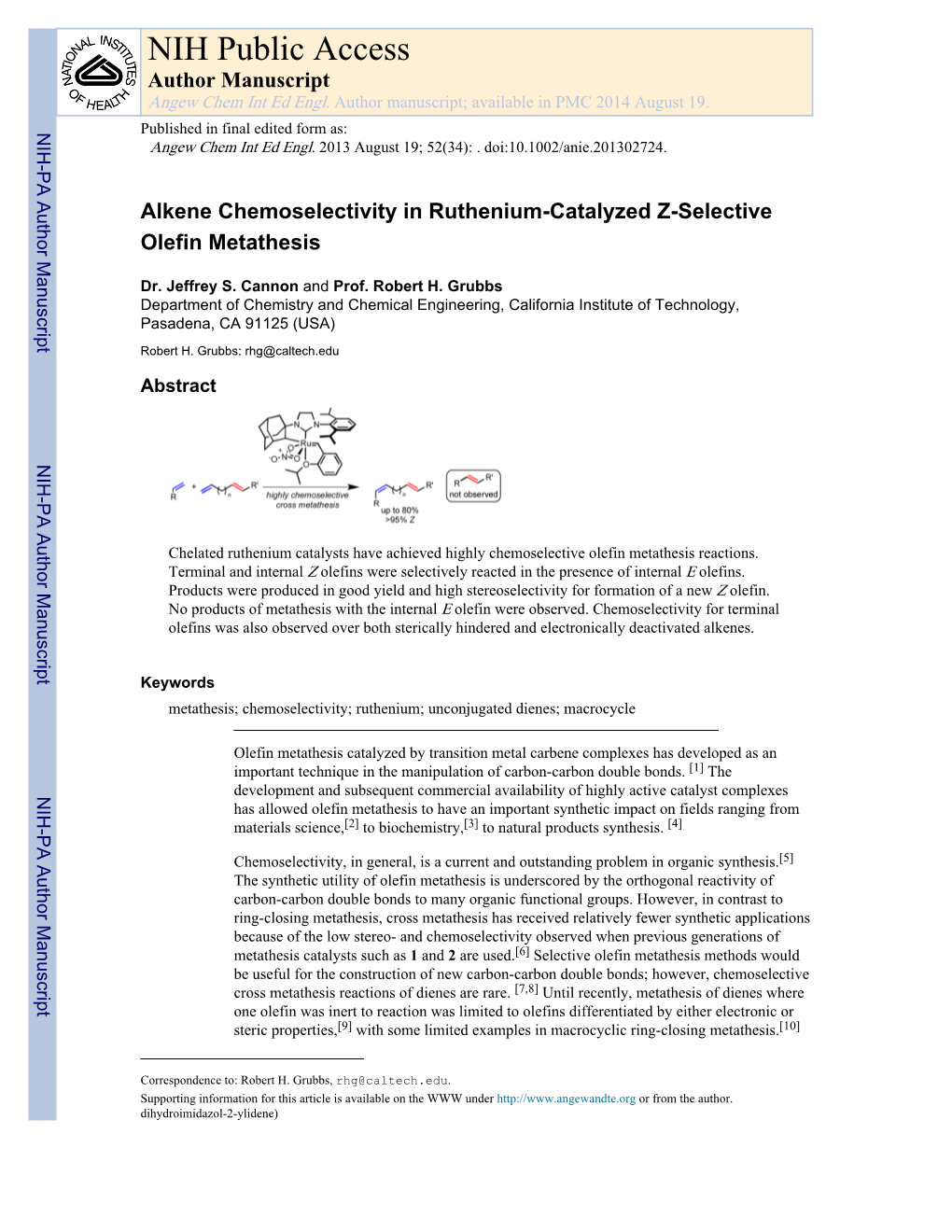 NIH Public Access Author Manuscript Angew Chem Int Ed Engl