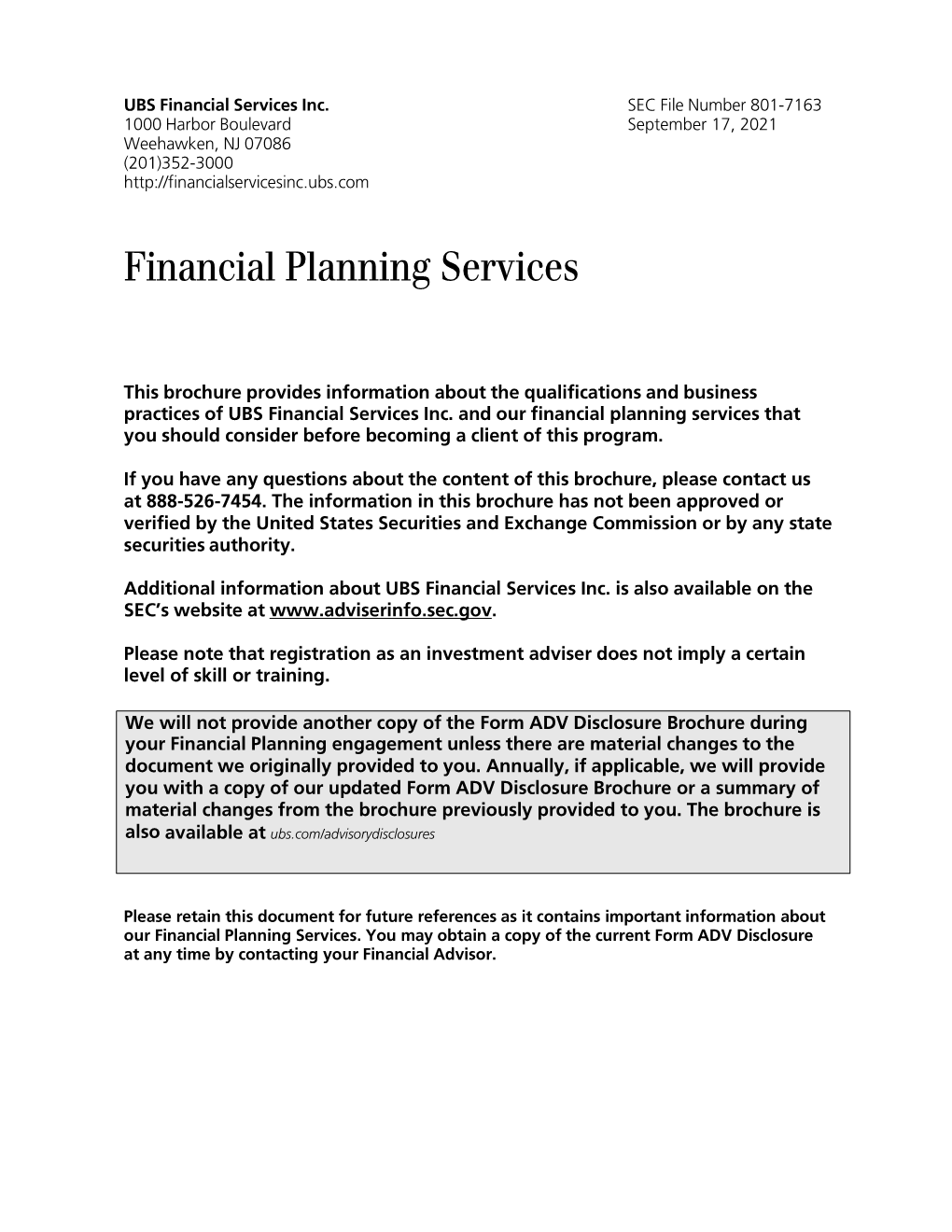 Financial Planning Services