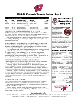 2003-04 Wisconsin Women's Hockey